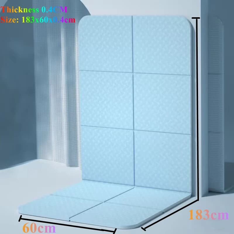 Portable Training Mat 183x60x0.4cm, Pilates Mat, 4mm PVC Folding Mat for Fitness