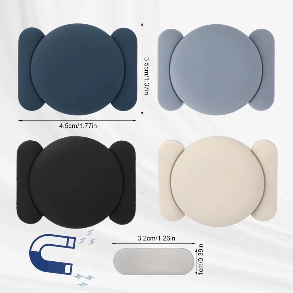 1 Pezzo Custodia Magnetica per Airtag, Cover Protettiva Magnetica in Silicone Nero per Airtag con Superficie Metallica per Auto Bici Camion