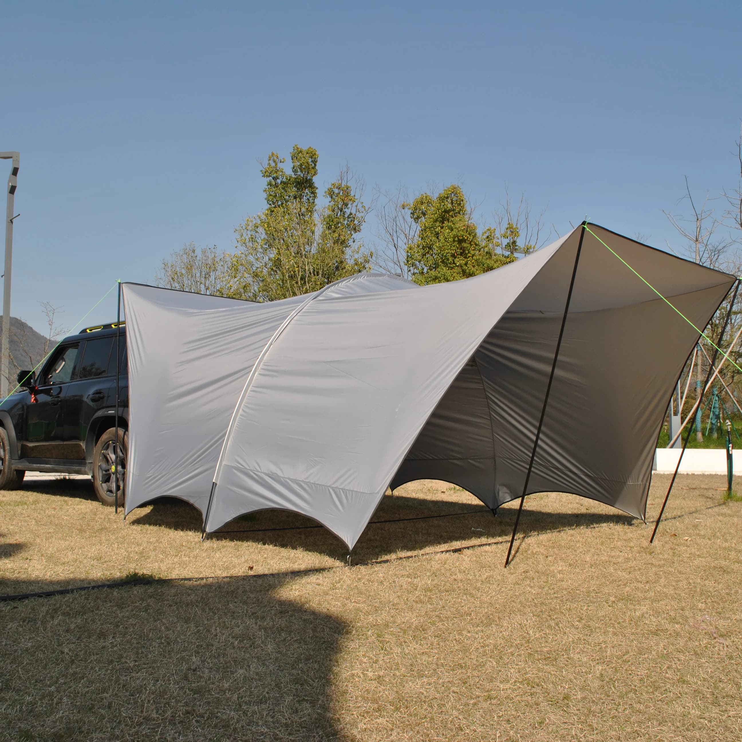 Camping Tarp 6 Person Car Awning Blackout Waterproof Hammock Rain Fly Sun Shade Rain Protection Canopy for Outdoor Beach Picnic