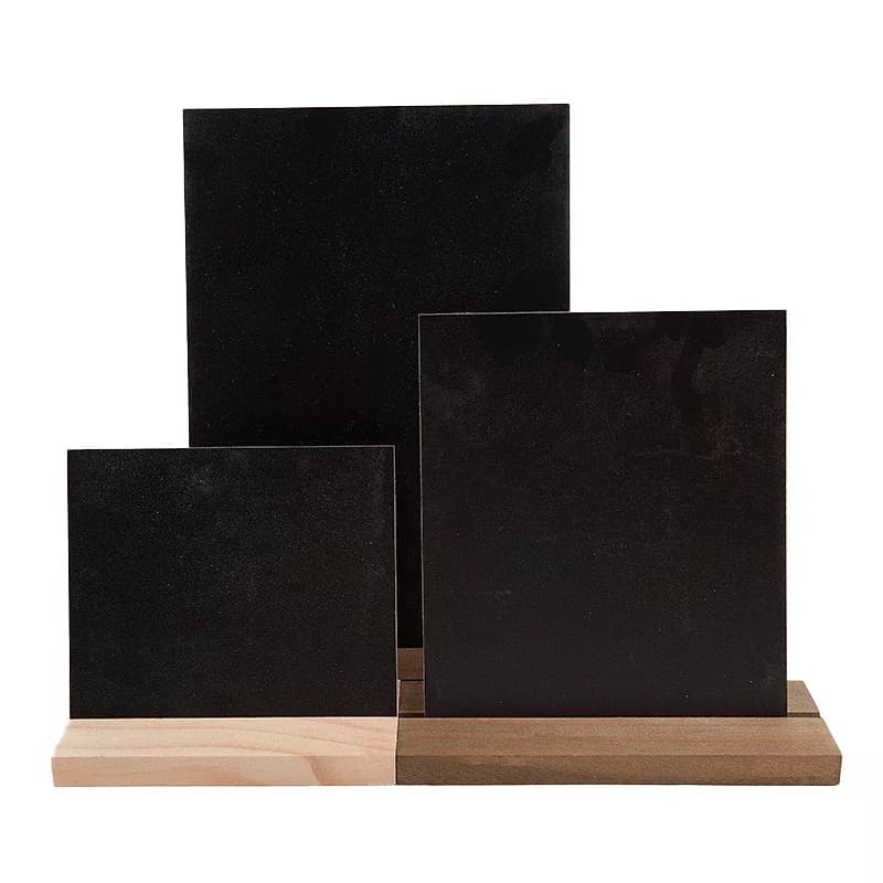 Espositore per bacheca con base in legno con lavagne nere, cartellino del prezzo, barra promemoria per l'arredamento dell'home office