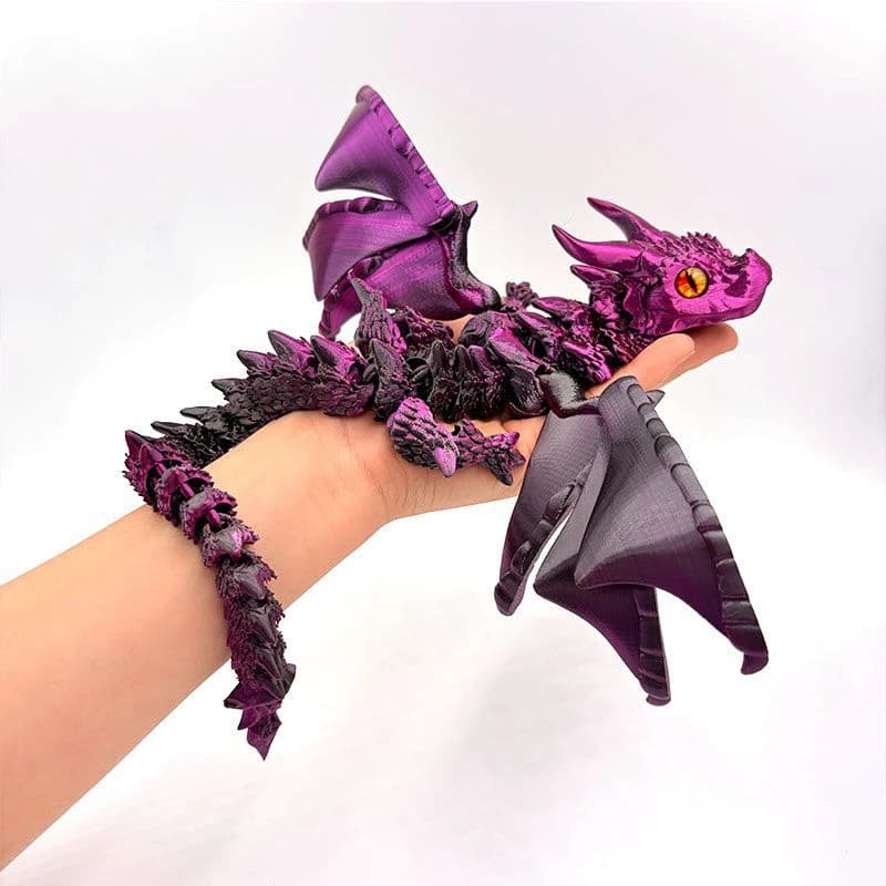 3D Printed Winged Carriage Dragon Figurine With Random Eyes Art Deco Resin Dragon Sculpture, Tabletop Animal Theme Deco 1PC 2026