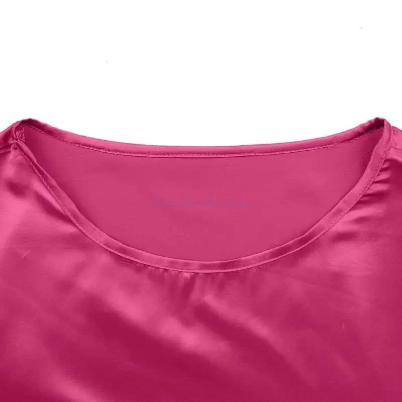 49ME Camicetta in raso seta estiva Casual Tuniche con maniche a 3/4 Top Girocollo Lavoro Sh