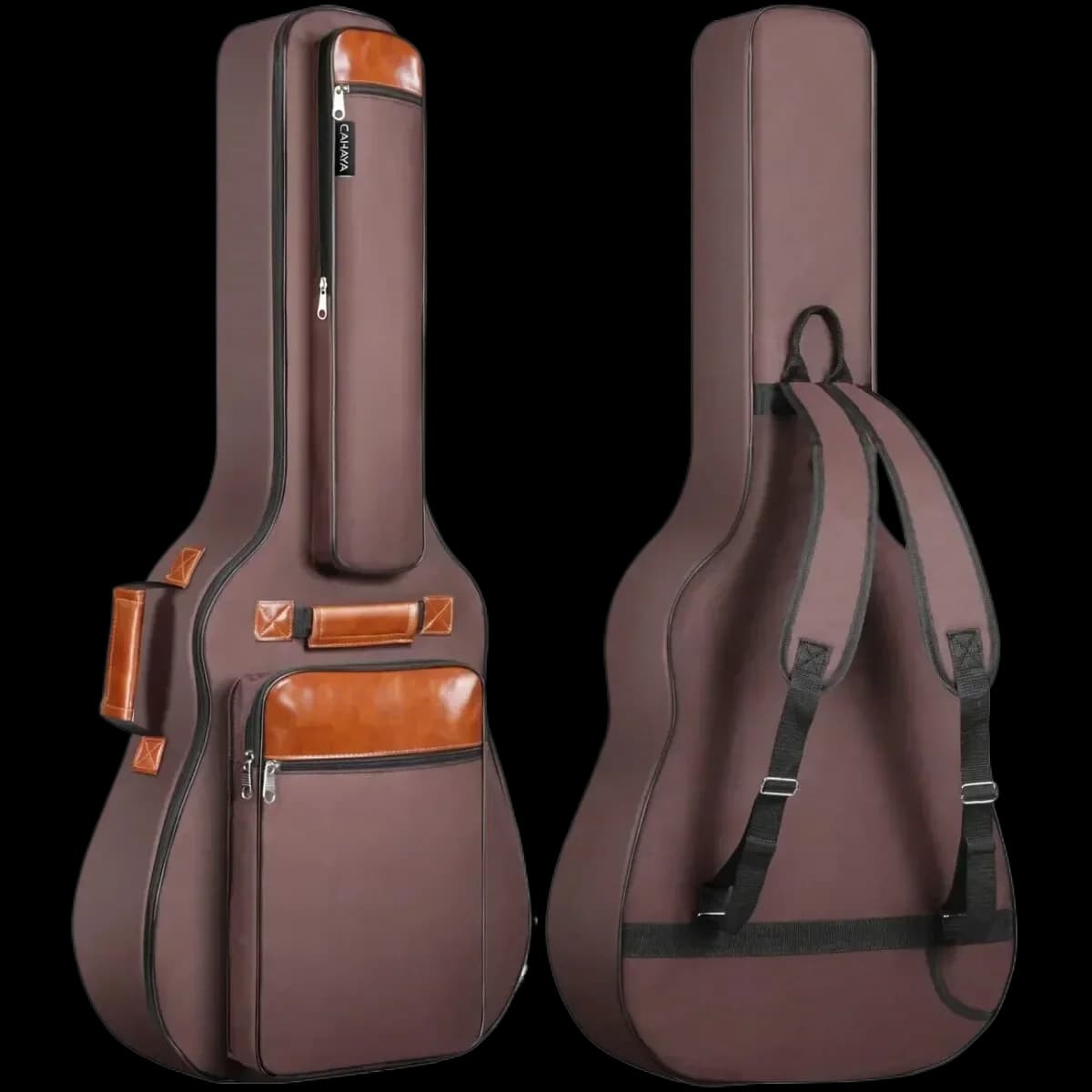 41 Inch Acoustic Guitar Case with 10mm Cotton Padding, Waterproof Nylon Oxford, Double Straps, Transport Shoulder Bag