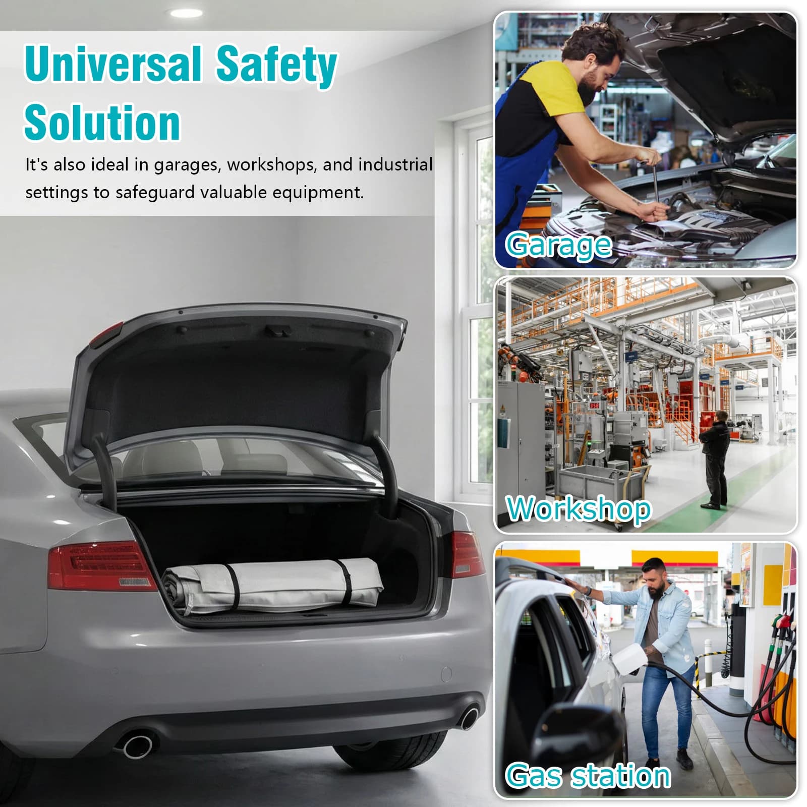 Coperta Ignifuga Riutilizzabile per Emergenze, Coperta Antincendio Rivestita in Silicone per Batterie e Motori di Veicoli Elettrici