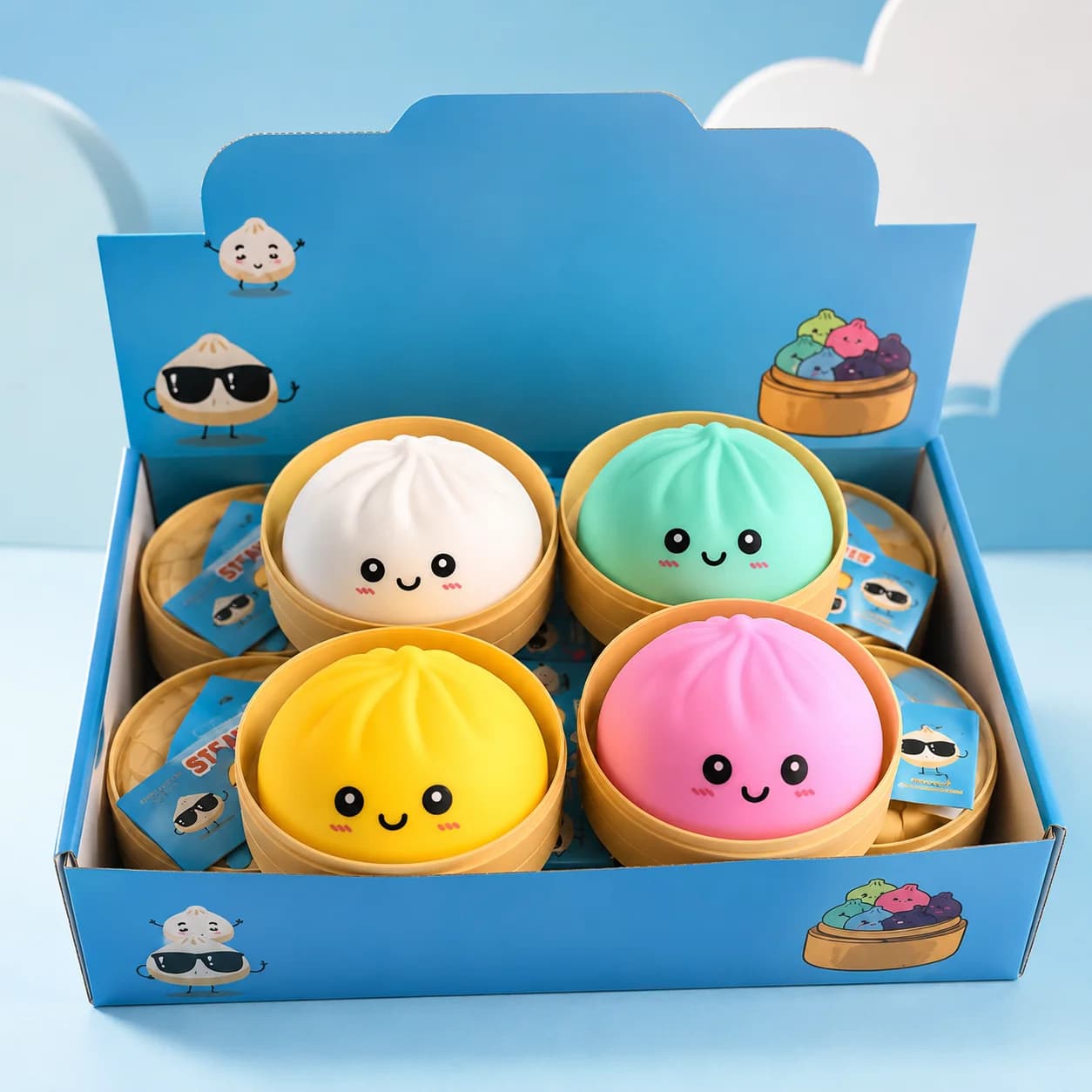 Cute Baozi Squishy Toy Soft Steamed Bun Stress Relief Toy Slow Rising Fidget Sensory Squeeze Toy for Kids Adults Gift