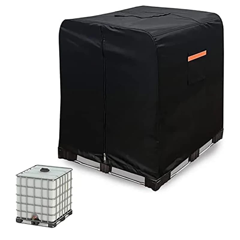 IBC Tote cover 330 gallon water tank protection cover zipper materiale solare impermeabile 1000L outdoor garden water
