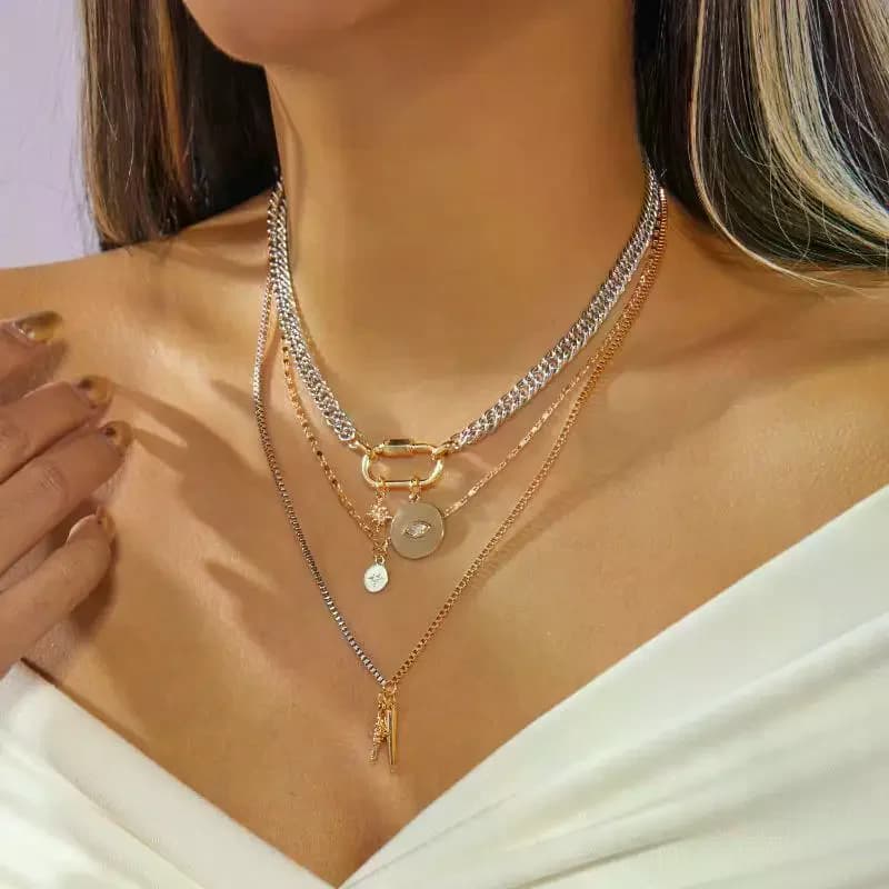 Baroque Irregular Imitation Pearl Sun Pendant Stackable Necklace For Women Men Elegant Sunflower Clavicle Chain Choker Jewelry