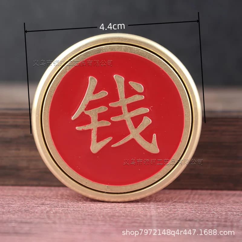 Ottone Fidget Spinner Olio rosso - Produzione di sollievo dallo stress Tirando il filo Ornamento Mestiere Progresso quotidiano Denaro rotante Palmare