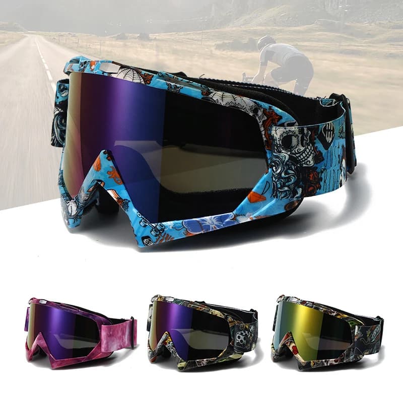 Outdoor Motocross Riding Goggles, Fit Over Prescription Glasses Ski & Mountaineering Eyewear Unisex
