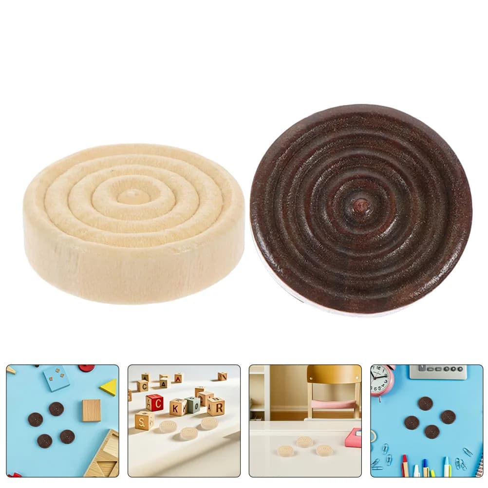 48 Pezzi di Scacchi in Legno, Rotondi e Impilabili, con Texture Naturale del Legno e Impugnatura Confortevole, per Giochi da Tavolo, Accessori da Viaggio e Apprendimento