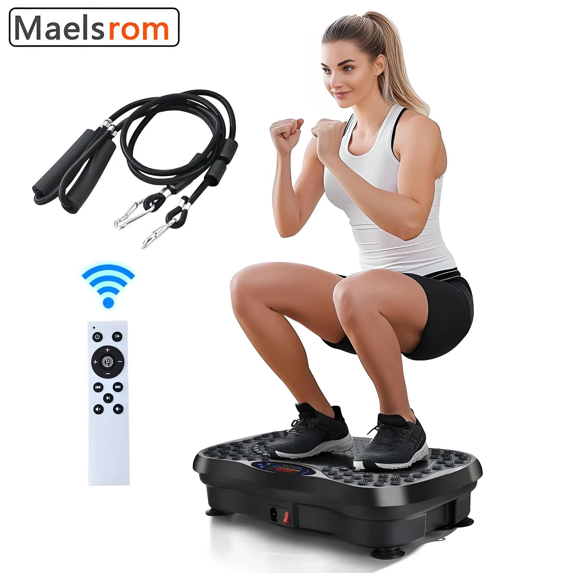 Fitness exercise machine with vibrating plate with Bluetooth speaker Strength for weight loss fat burning for muscle toning