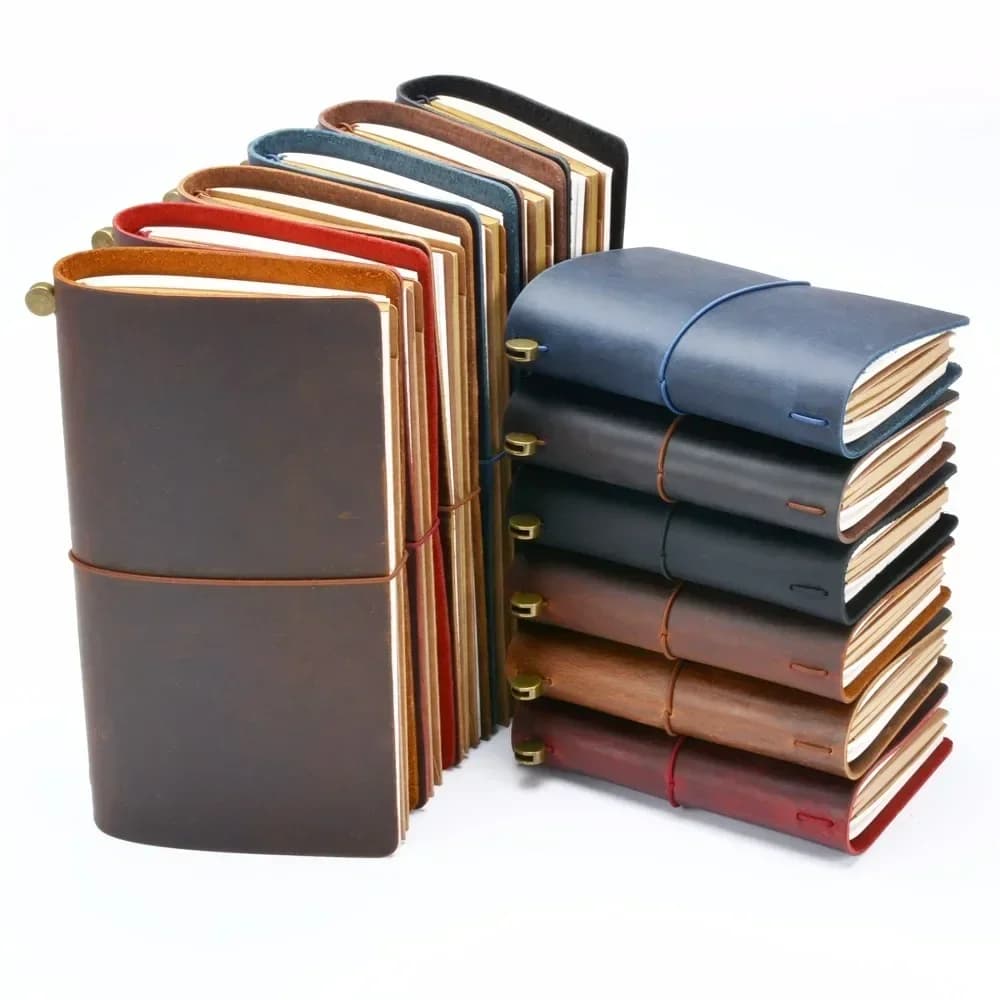 Moterm Hot Sale 100% Genuine Cowhide Leather TN Travel Notebook Cover Handmade Vintage Refillable Journal Retro DIY Diary Sketch