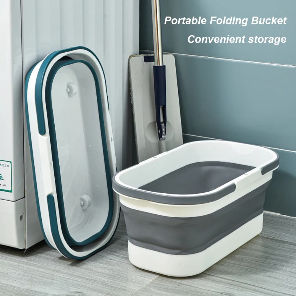 Secchio pieghevole secchio portatile in Silicone secchio pieghevole per autolavaggio secchio per lavaggio campeggio casa 12L secchio per mocio per la pulizia