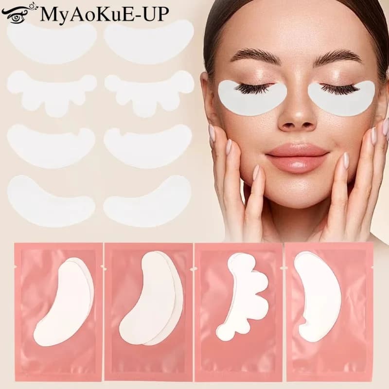 50 pairs disposable hydrogel eyelash patch extension eyelashes pink eyelashes pink eyelashes lifting paper eyes stickers makeup tool