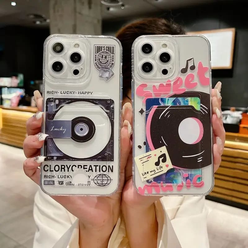 CD Discs Card Holder Soft Phone Case for Realme 12 11 10 9 Pro Plus 5G 4G 8 5 5i 6i 7i 9i Narzo 50A 50i 50 30 20 Cover