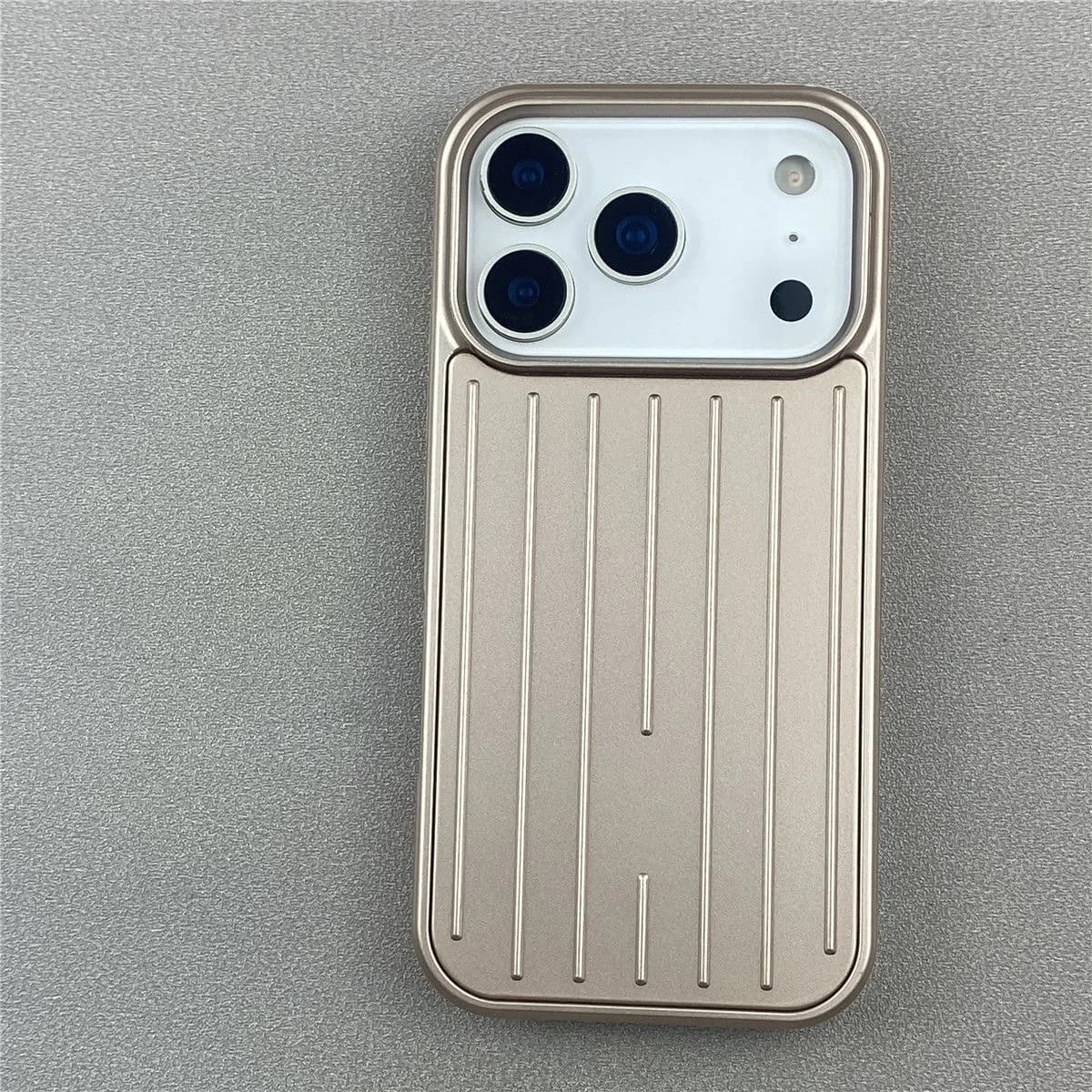 Luxury Striped Luggage Texture Phone Case For IPhone 17 16 15 14 13Pro Max 16 15 14plus Titanium Glossy Color Bussiness Cover