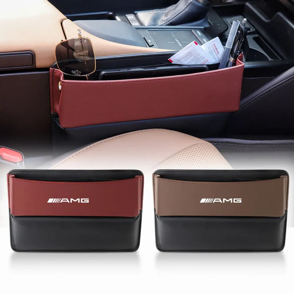 1 Pezzo Organizzatore in Pelle per Fessure Sedile Auto, Accessori Interni per AMG W140 W168 W169 W176 W177 GLS GLB EQC CLS SLK A200