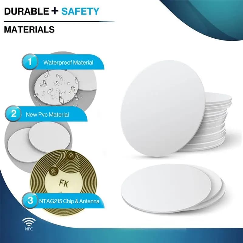 Tag NFC BHBL, Carte NFC, Tag NFC 215 Riscrivibili, Carte NFC Coin 215 Compatibili, Telefoni e Dispositivi Mobili Abilitati NFC