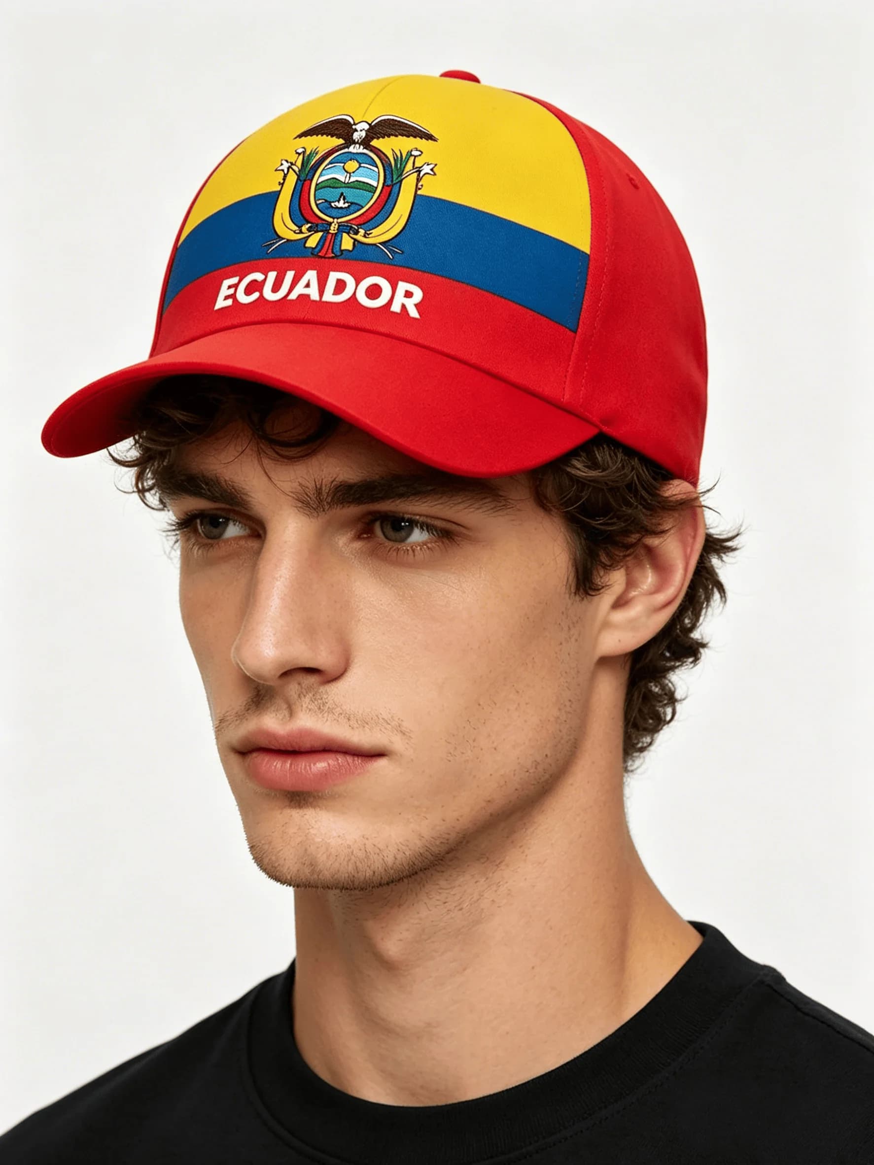 Ecuador National Flag Graphic Baseball Cap Football Fan Cheer Slogan Unisex Lightweight Travel Adjustable Visor Headwear