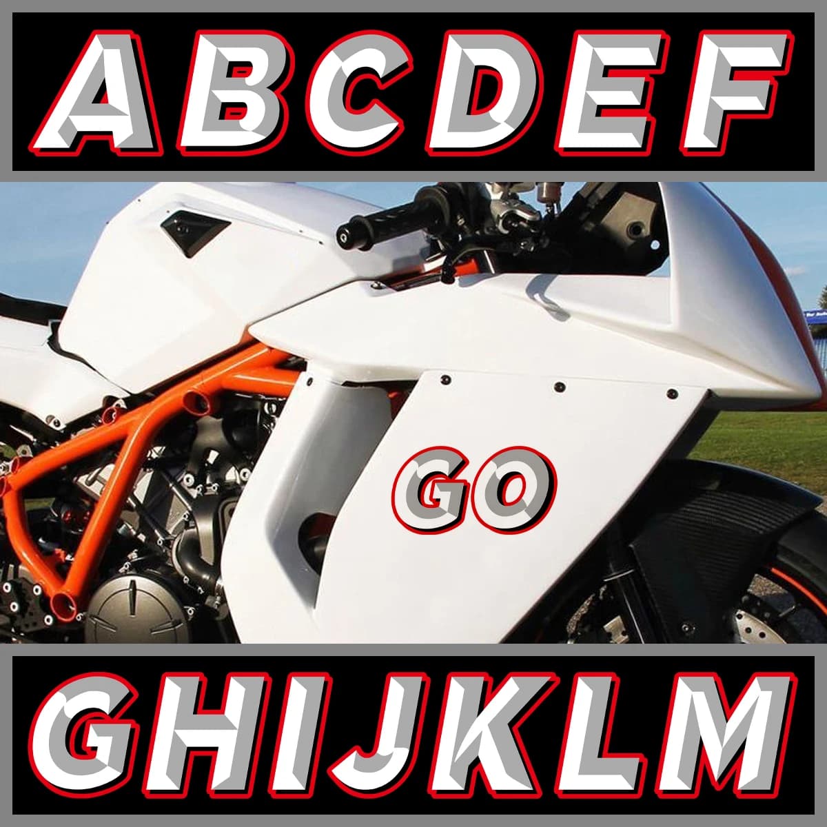Da A a Z 26 lettere fai da te logo pilota da corsa adesivi moto per moto serbatoio carburante corpo casco parabrezza carenatura accessori decalcomania