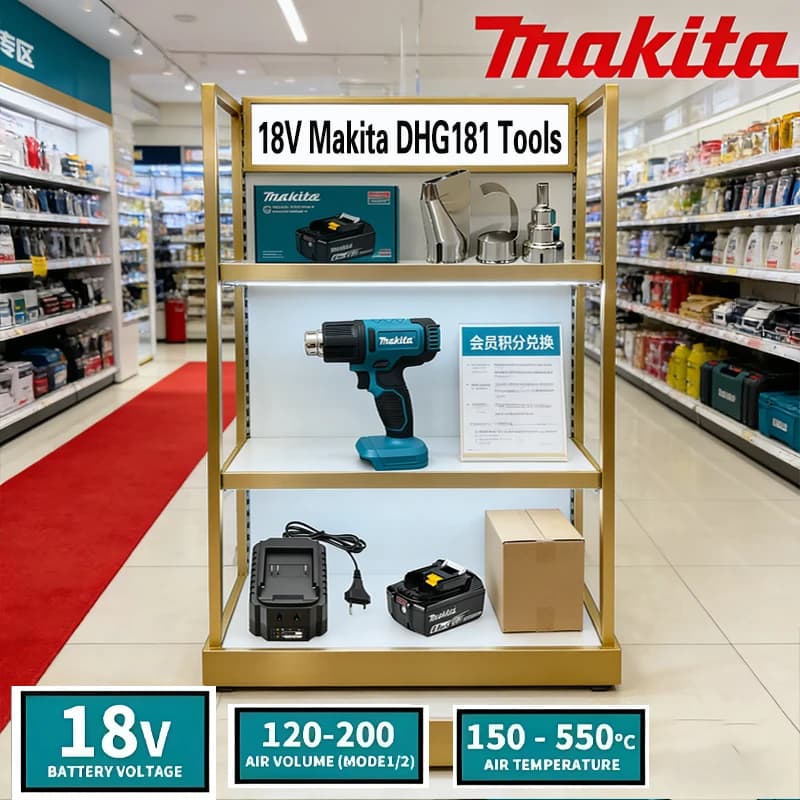 Pistola Termica Ricaricabile DHG181 18V al Litio, Saldatore ad Aria Calda Senza Fili ad Alta Potenza per Film e Plastica, Pistola per Termoretrazione 550 ° C