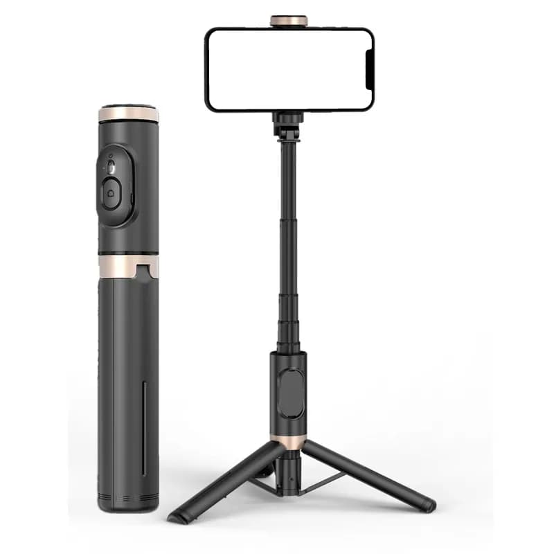 Wireless Bluetooth Selfie Stick treppiede Design nascosto asta Selfie regolata in lega di alluminio rinforzata con supporto per Clip per telefono
