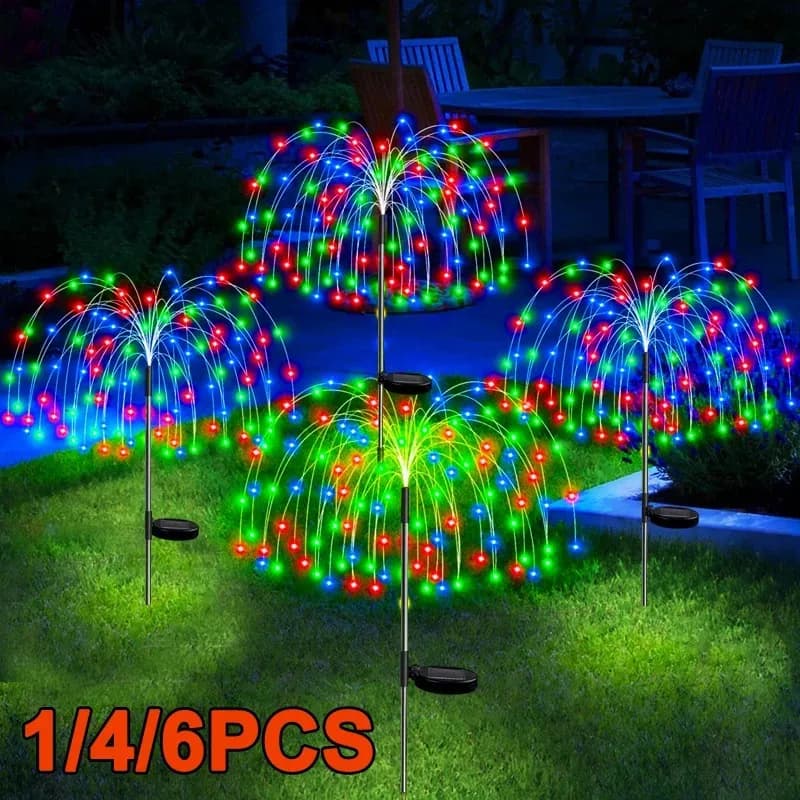 Luci a energia solare a LED fuochi d'artificio decorazione del giardino luci fatate lampada da giardino impermeabile per esterni con dente di leone per il percorso del Patio