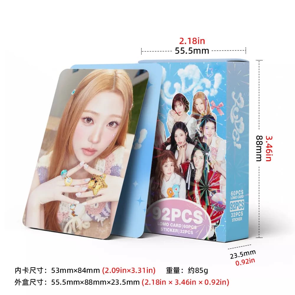92Pcs/Set Hearts2Hearts Idol New Album Series HD Lomo Cards Photocards Sticker YUHA JUUN JIWOO STELLA A-NA Fans Collection Gifts
