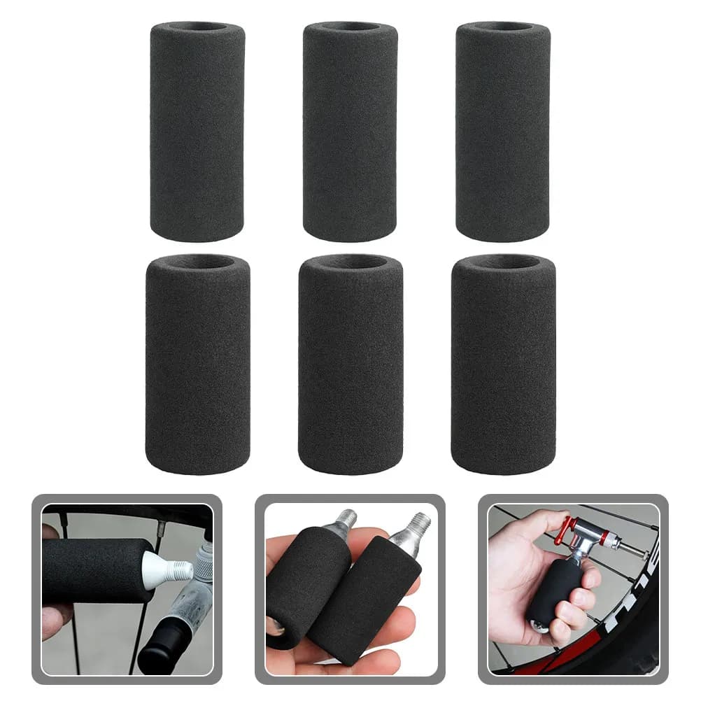 Set di 6 Coperture Portatili per Pompa da Bicicletta - Coperture in Spugna Resistenti e Lavabili per Gonfiaggio Pneumatici, Comode per Manutenzione Bici all'Aperto