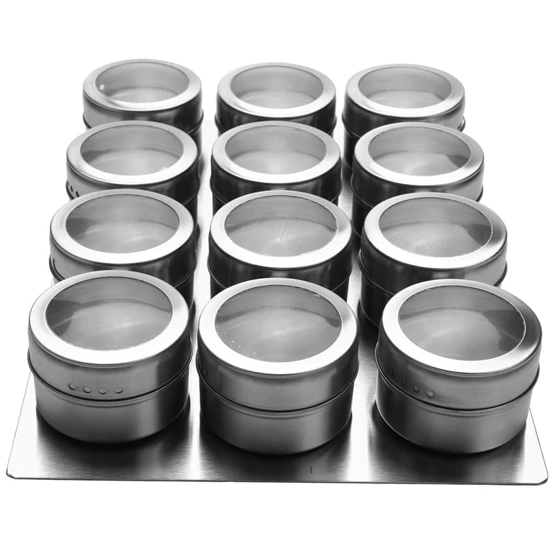 【Porta calda】Set di barattoli di spezie magnetici, sale e pepe in acciaio inossidabile, portaspezie, scatola per condimenti, contenitore per condimenti