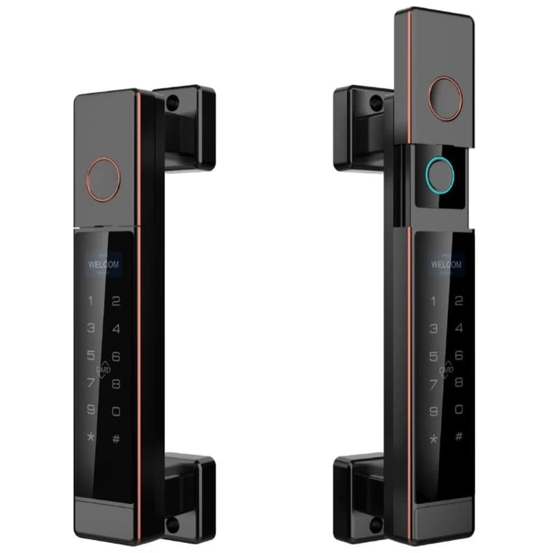 Serratura intelligente antifurto a doppia apertura per villa con cortile, in alluminio a ponte termico, impermeabile per esterni, con sblocco tramite scheda e impronta digitale