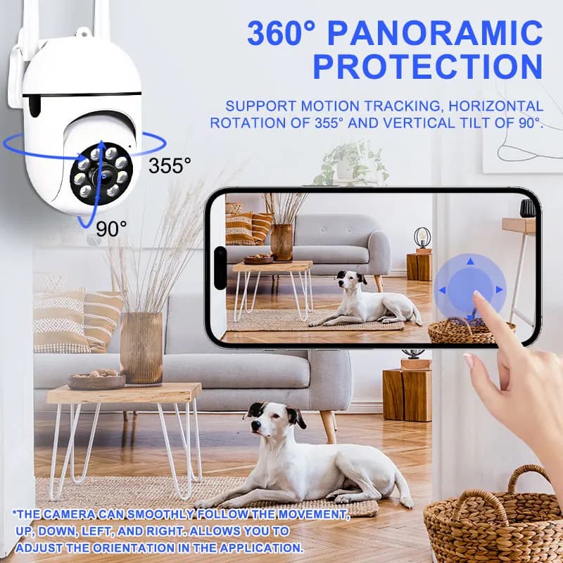 Telecamera WiFi wireless da 4MP con visione notturna 1080P HD per interni ed esterni, telecamera di sorveglianza wireless per casa intelligente, baby monitor