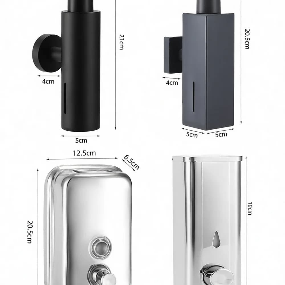 Ergonomic Stainless Steel Soap Dispenser Wall Mounted Manual Hand Sanitizer Pump Bathroom Toilet Hotel Liquid Soap Holder