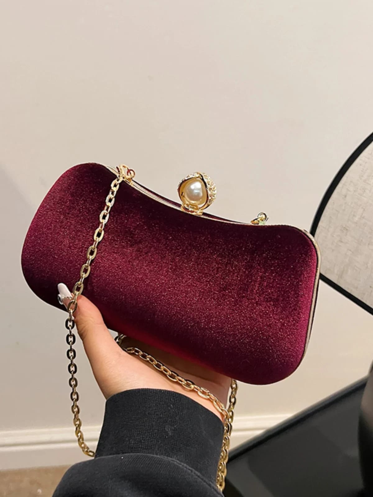 Pochette da banchetto di fascia alta per le donne Borse a tracolla da festa in velluto a coste vintage Borsa a tracolla con mini catena sfumata di lusso leggera