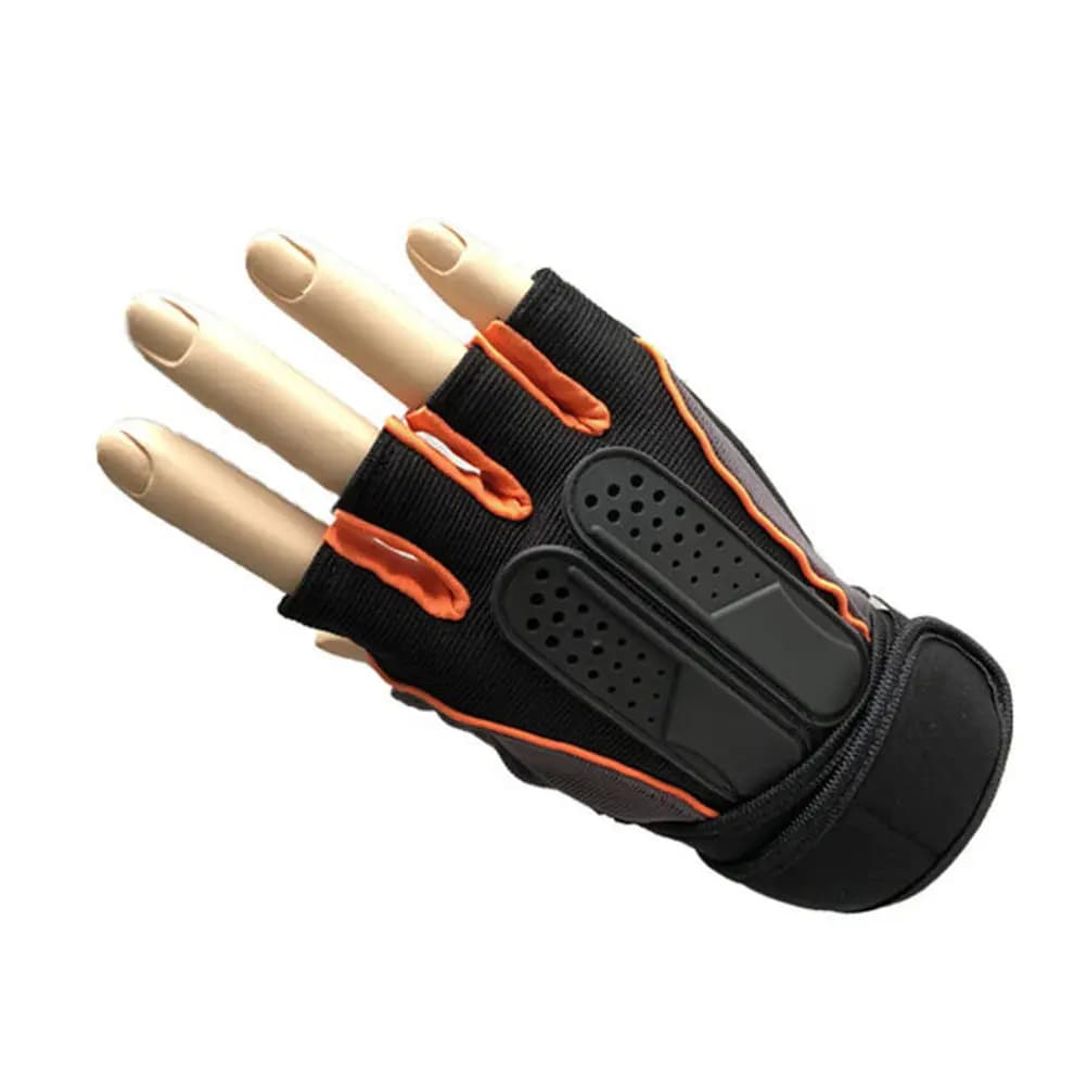 1 Paio di Guanti da Palestra Traspiranti Mezze Dita per Sollevamento Pesi, Allenamento, Sport all'Aperto, con Palmo Antiscivolo in Silicone, Ventilation for fingers and wrist hook