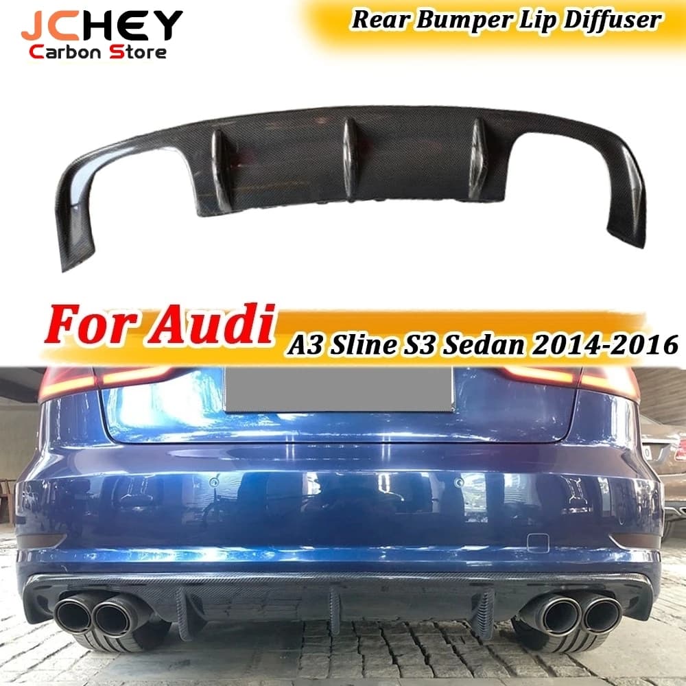 Paraurti posteriore Lip Spoiler Diffusore per Audi A3 Sline S3 Berlina 4 porte Non A3 Standard 2014 2015 2016 FRP In Fibra di Carbonio Car Styling