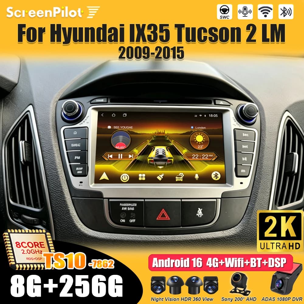 For Hyundai IX35 Tucson 2 LM 2009-2015 Car Android Car Radio Carplay Mirror Link Wireless Android Auto Intelligent System Wifi