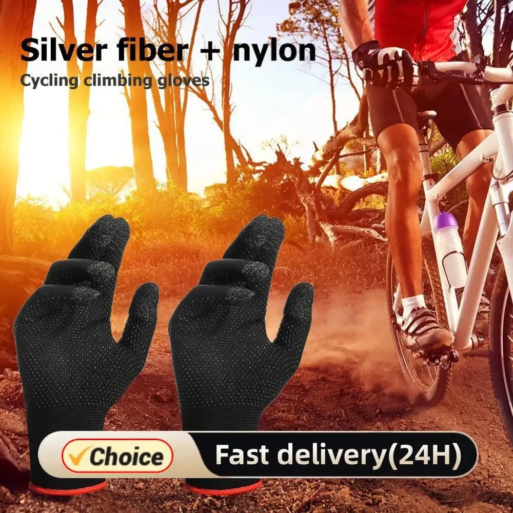 1 paio di guanti touch screen in maglia antiscivolo da uomo e da donna, guanti termici traspiranti e resistenti al sudore per giochi, sport da ciclismo all'aperto