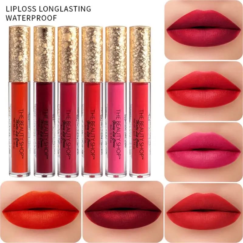 【HBA】BSIMONE Lucidalabbra Opaco Vellutato a Lunga Durata, Rossetto Liquido, Trucco Labbra, Bellezza Femminile, Rosso, Non Macchia, Impermeabile