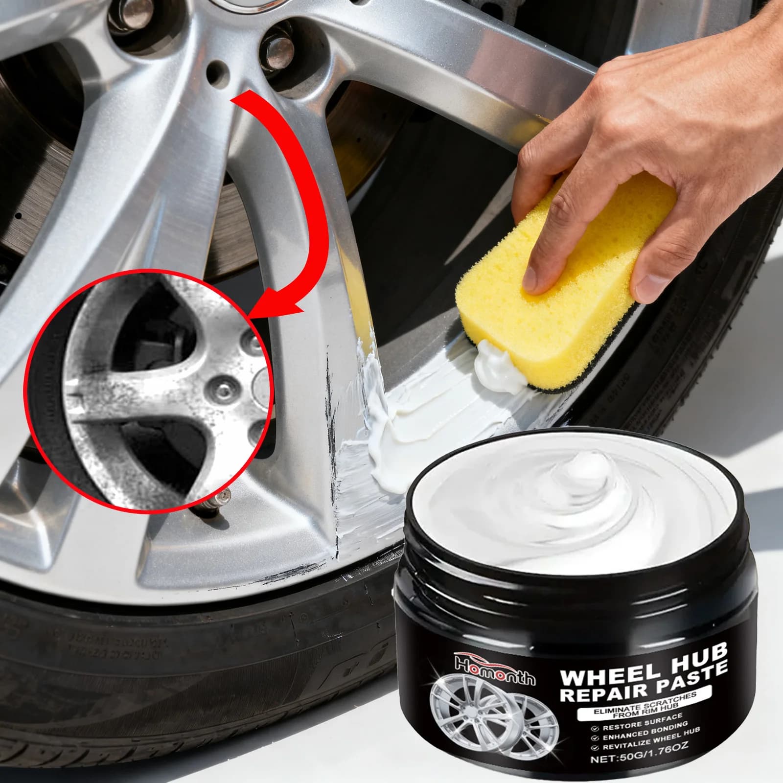 1-6 pezzi pasta per riparazione graffi cerchio ruota in lega auto rimozione graffi ruota auto pasta lucidante per ossidazione inibitore di ruggine ripristino lucido