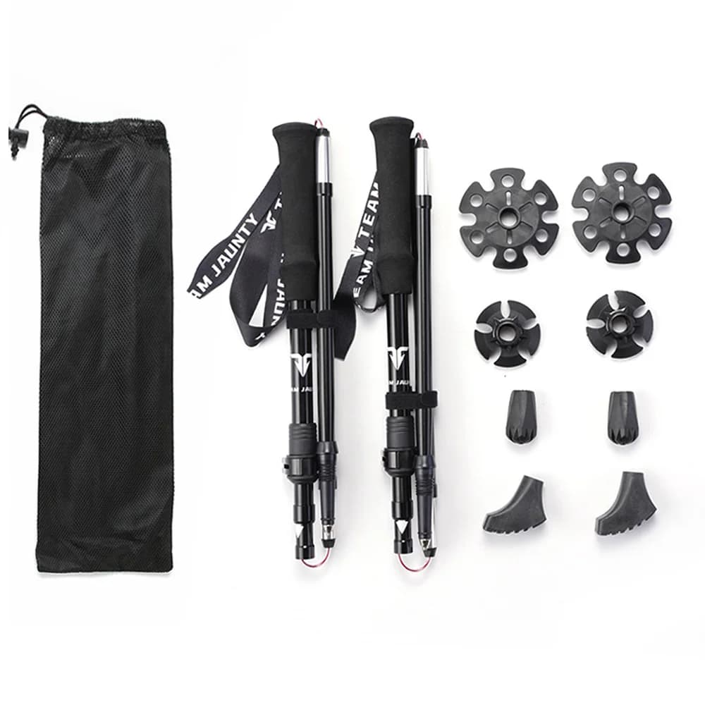 1 Paio di Bastoncini da Trekking Foldables in Aluminium Alloy 7075 to 5 Ultra-Corti Sections for Race on Path and Walk to the Open ZK68S