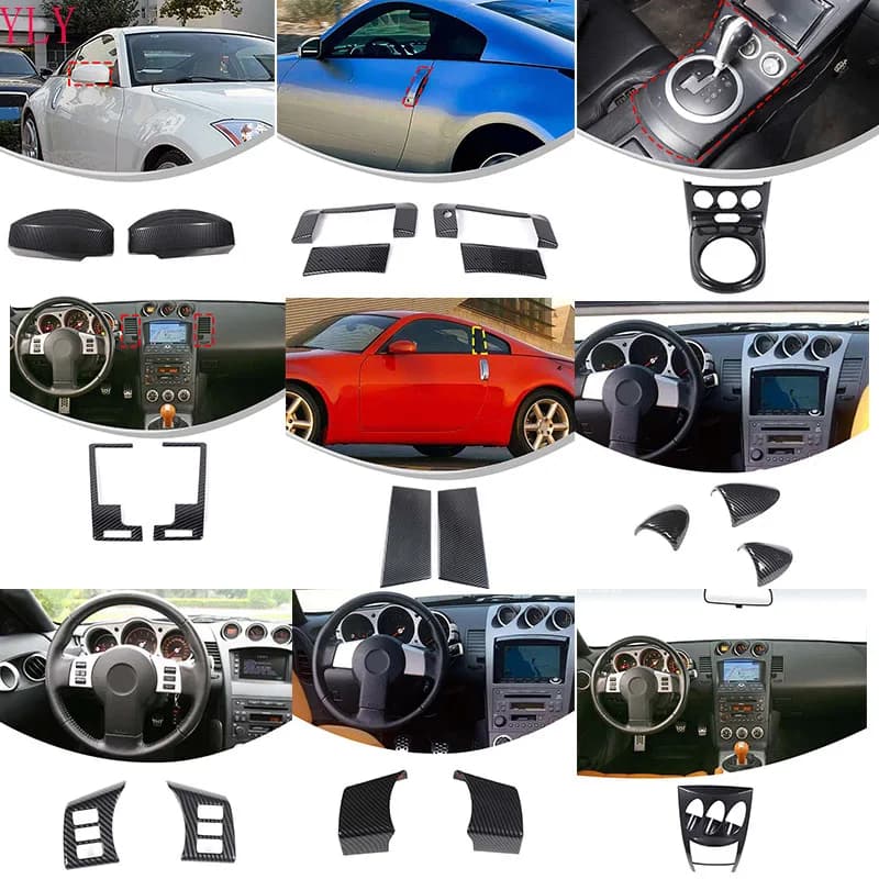 ABS In Fibra di Carbonio Per Nissan 350Z 2003-2009 Auto maniglia copertura decorazione adesivo auto protezione esterna accessori