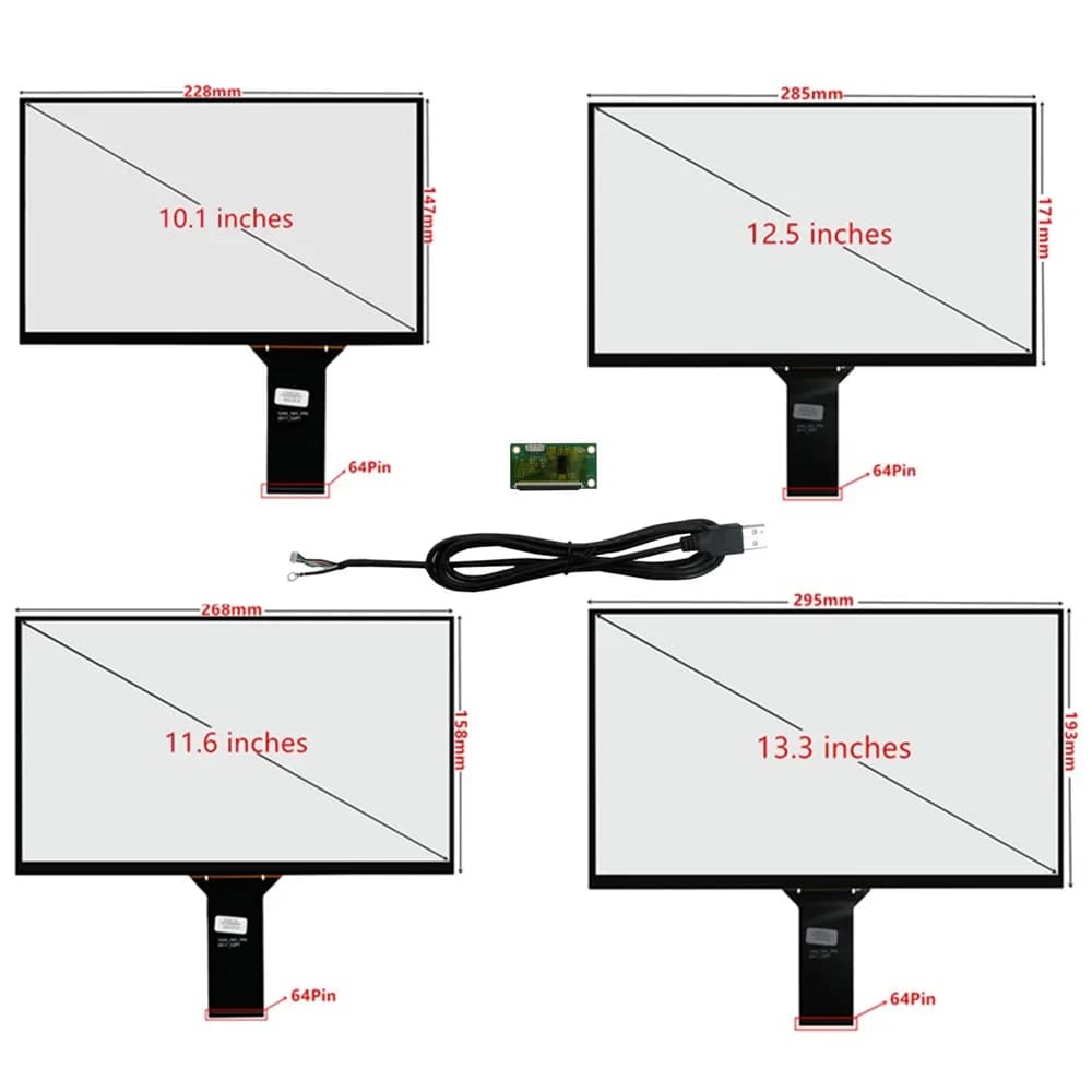 10.1/11.6/13.3/14/15.6 pollici digitalizzatore capacitivo Multi-touch universale pannello Touch Screen in vetro con convertitore scheda Driver USB