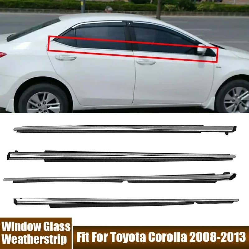 Car Accessories 4Pcs/Set Door Window Glass Weatherstrip Trim Fit For Toyota Corolla 2008-2013 Waterproof Car Door Rubber Seals