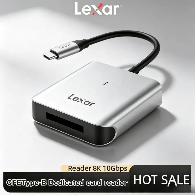 Lexar Memory Card Reader USB 3.2 Gen 2 Type C Interface 8K 10Gbps Original 510U CFexpress Type B Card Reader CFE Card Reader