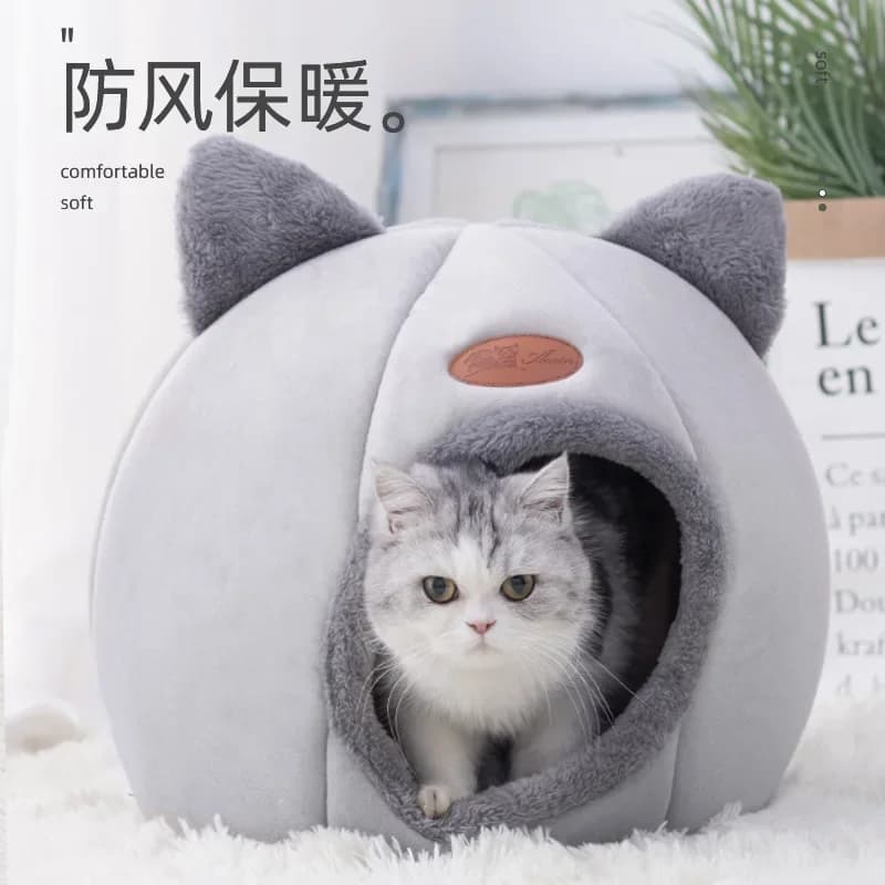 Nido per animali domestici in caldo pile per gatti e cani Accessori per animali domestici all'ingrosso transfrontalieri stile grotta accogliente semi-chiuso invernale