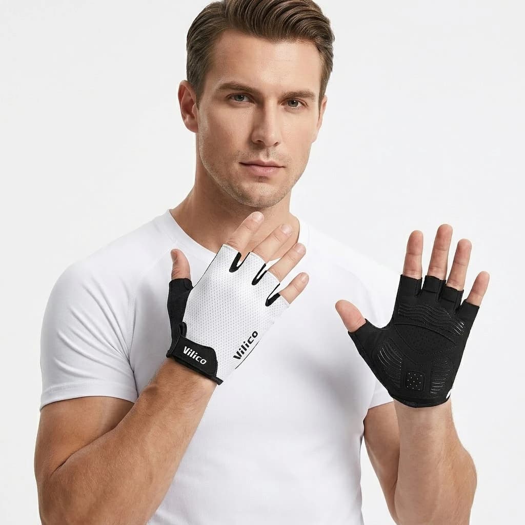 Summer Cycling Gloves Fitness Women Men Gym Fishing Half-Finger Breathable Mesh Thin Non-slip Yoga Elastic Sport Bicycle Gloves