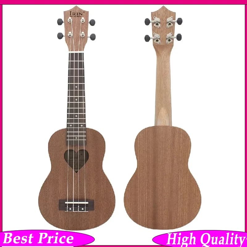 Ukulele Sabina a Forma di Cuore da 21 Pollici in Sapele, Chitarra a Forma di Amore, Ukulele a 4 Corde per Bambini/Principianti, Ideale per Esami