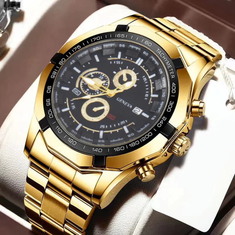 Men's Fashion Wrist Watch Quartz Casual Stainless Steel Luxury Men's Watch With Business Calendar