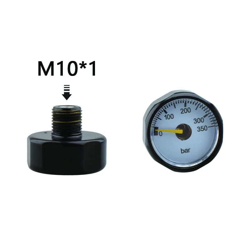 Manometro HPA Scuba Mini M10 * 1 Manometro 350BAR Nero Regulador Stazione da cricket CO2 Soda Flusso d'acqua Accessori per immersione